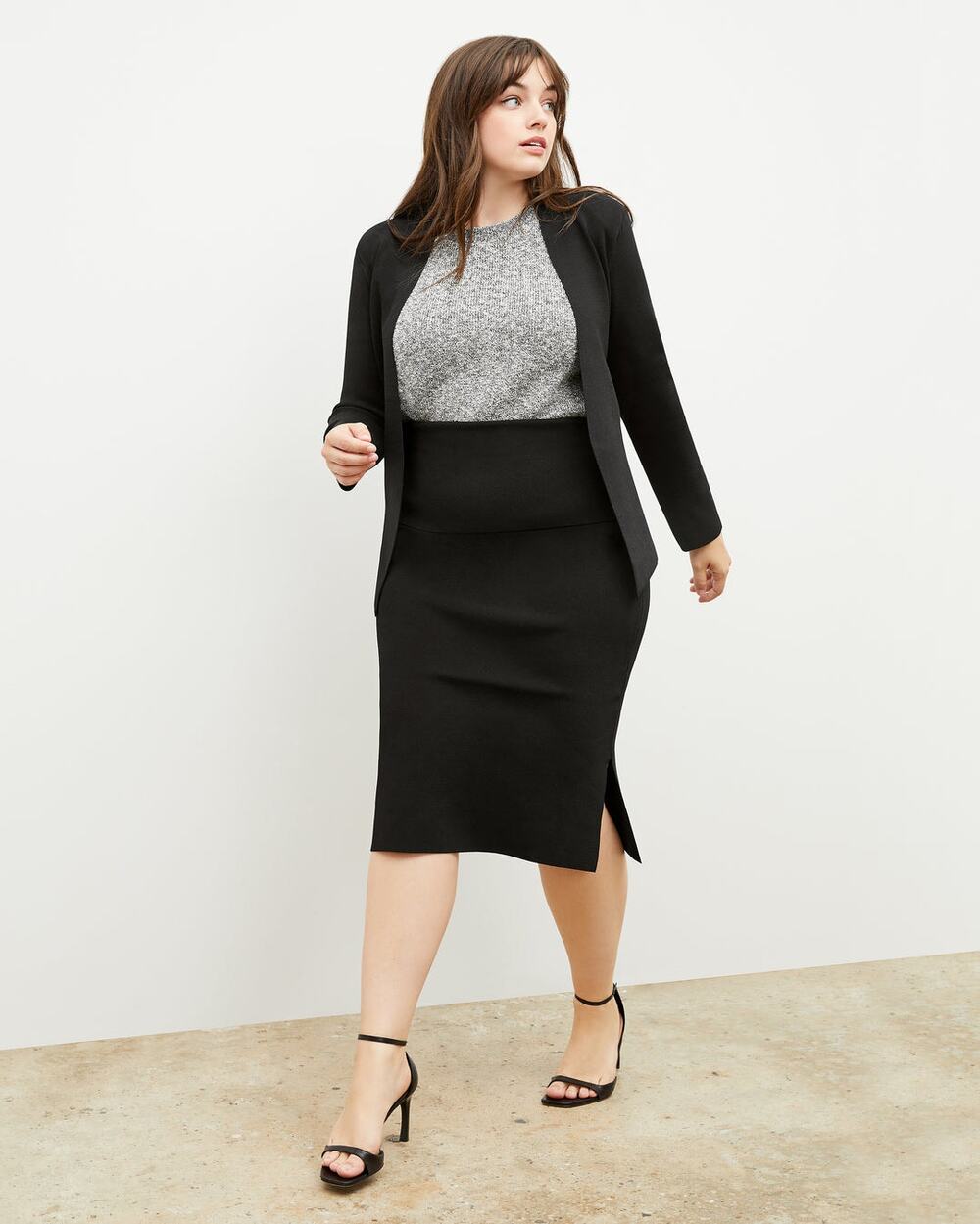 M.M Lafleur Harlem Skirt NWT Jardigan Knit Black 1X Stretchy Pencil Bodycon